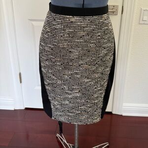 Rafaella Studio Black and Tweed Pencil Skirt with Gold Thread